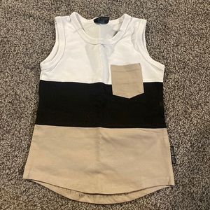Little Bipsy White/Black/Sand Color Block Tank